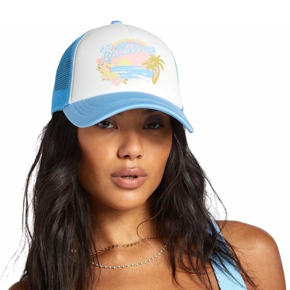 WOT Roxy ‘The Sunshine State Miami Beach Trucker Hat’ in Black & White OS - Picture 8 of 9